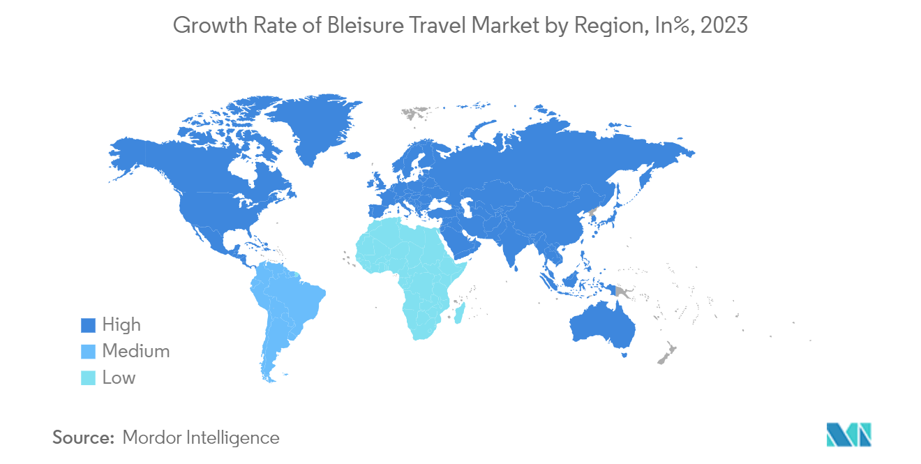 Bleisure Travel Market Trends Bleisure Travel Market: Growth Rate of Bleisure Travel Market by Region, In%, 2023