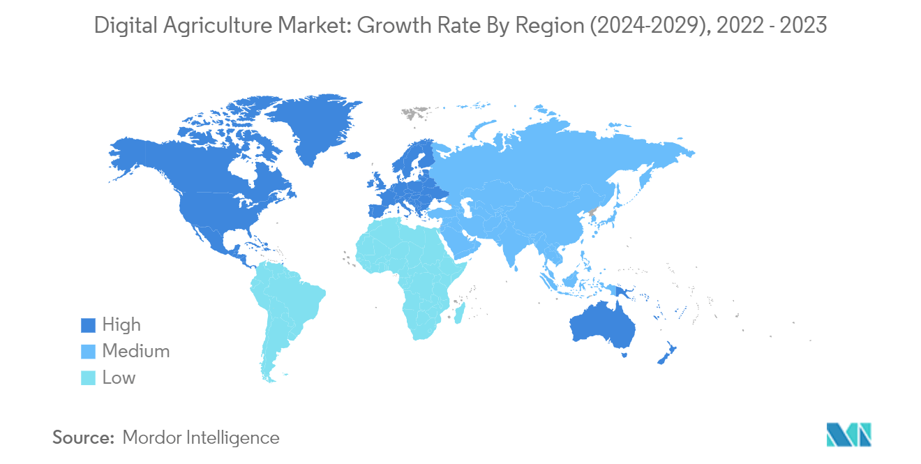 Digital Agriculture Market Trends Digital Agriculture Market: Growth Rate By Region (2024-2029)