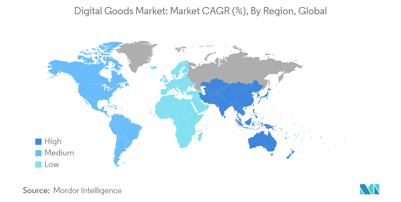Digital Goods Market Trends Digital Goods Market: Market CAGR (%), By Region, Global
