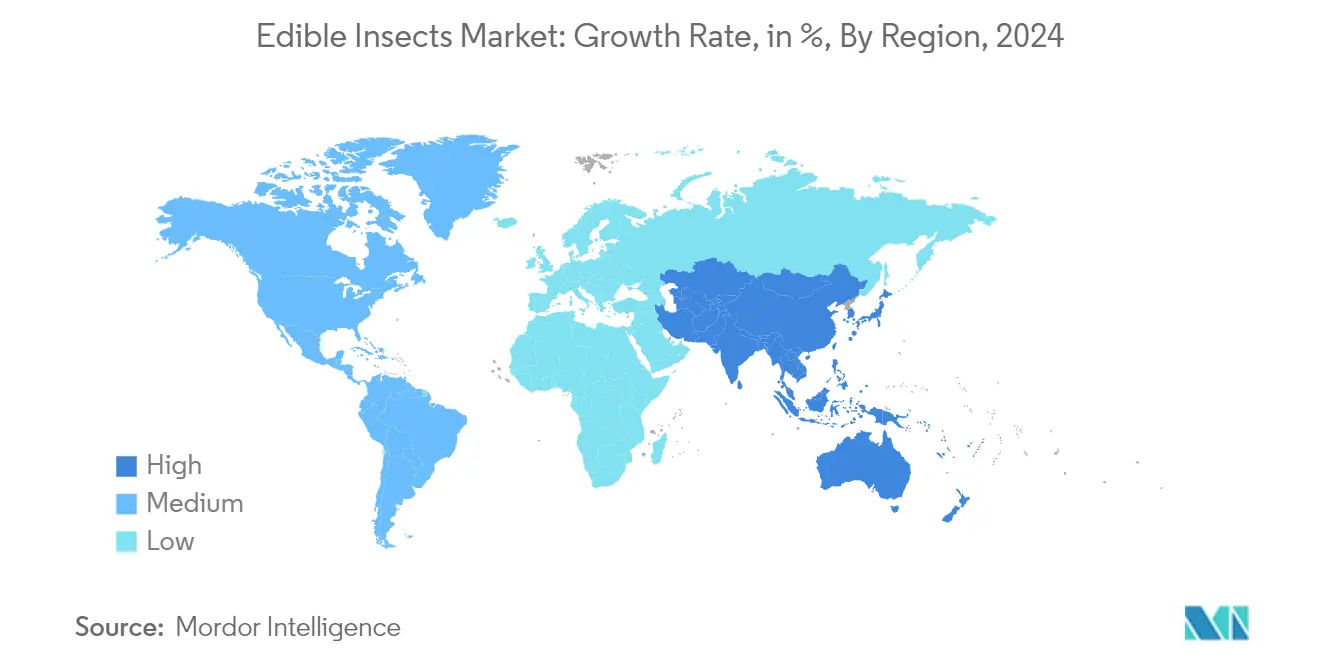 Edible Insects Market Trends Edible Insects Market: Growth Rate, in %, By Region