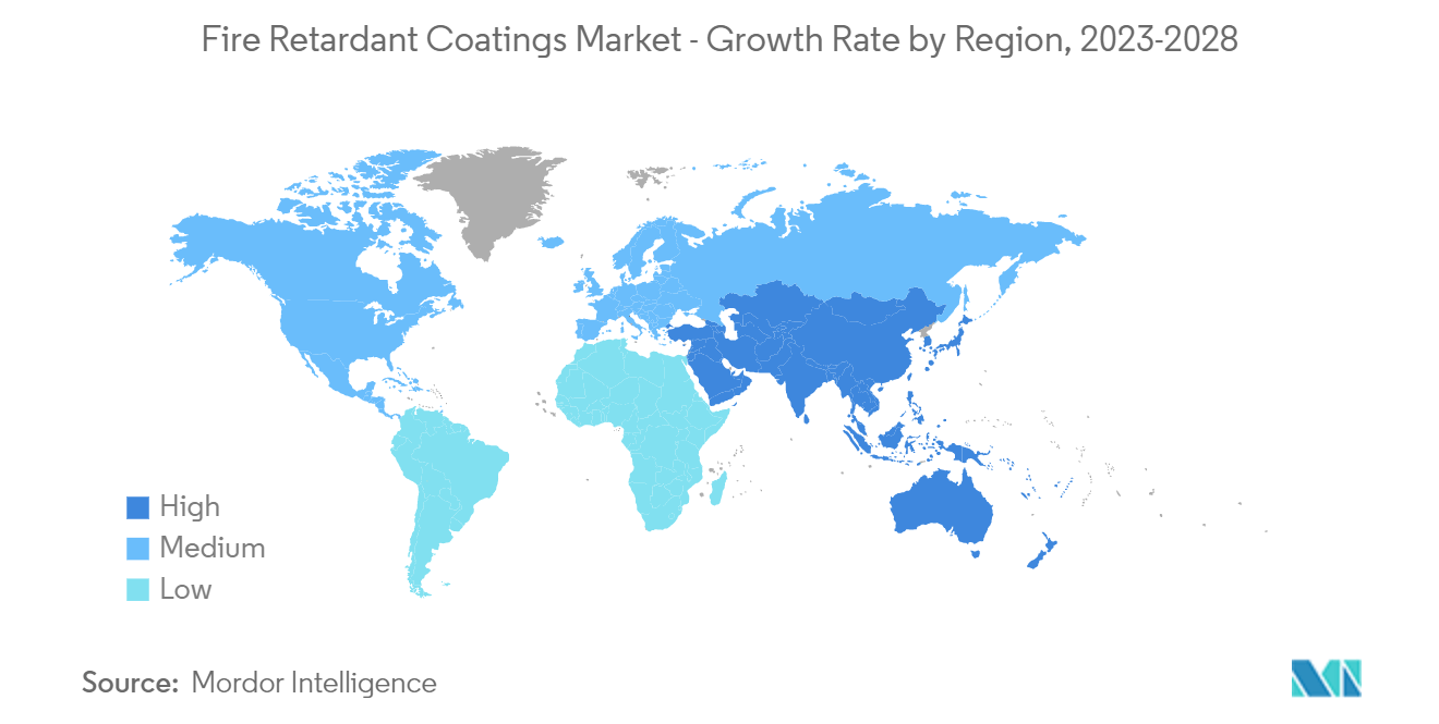 Fire Retardant Coatings Market Trends Fire Retardant Coatings Market - Growth Rate by Region, 2023-2028