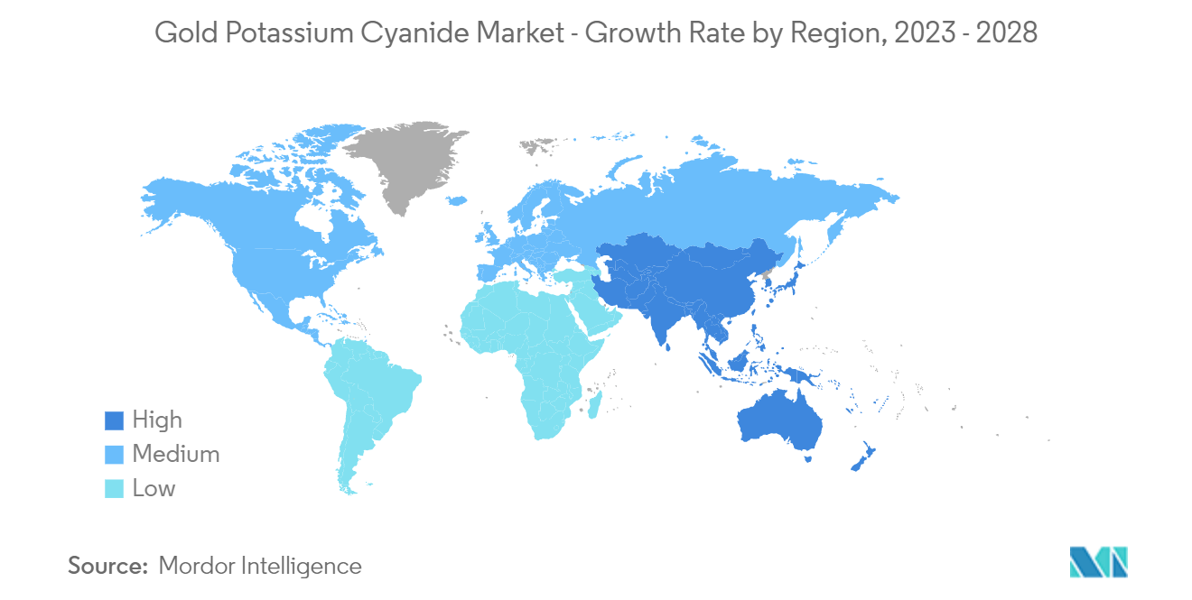 Gold Potassium Cyanide Market Trends Gold Potassium Cyanide Market - Growth Rate by Region, 2023-2028