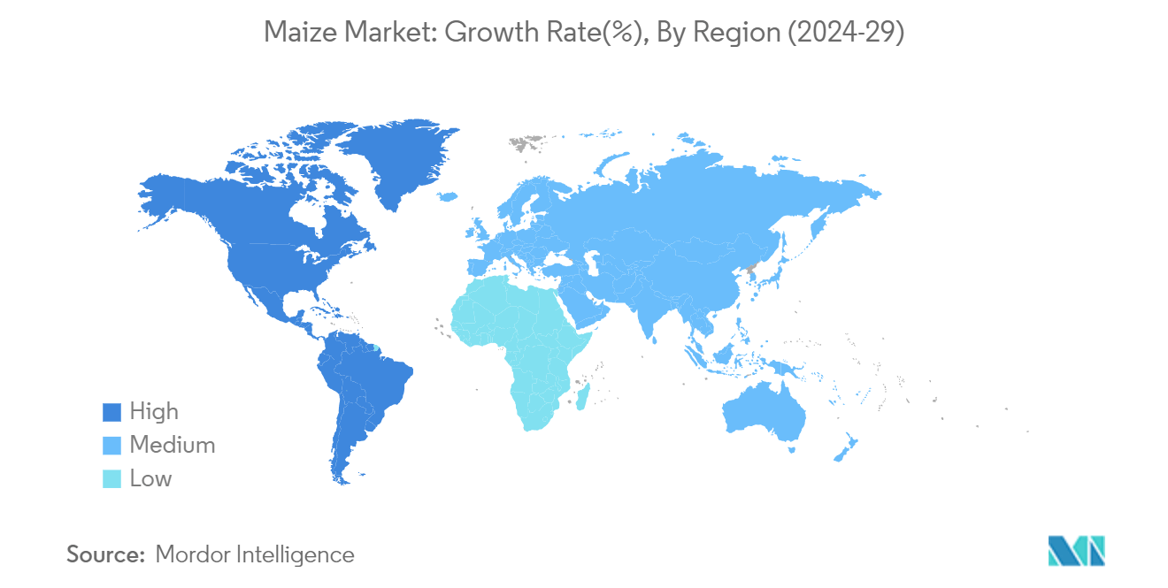 Maize Market Trends Maize Market: Growth Rate(%), By Region (2024-29)