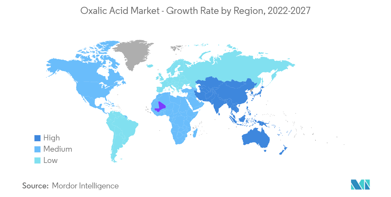 Oxalic Acid Market Trends Oxalic Acid Market - Growth Rate by Region, 2022-2027