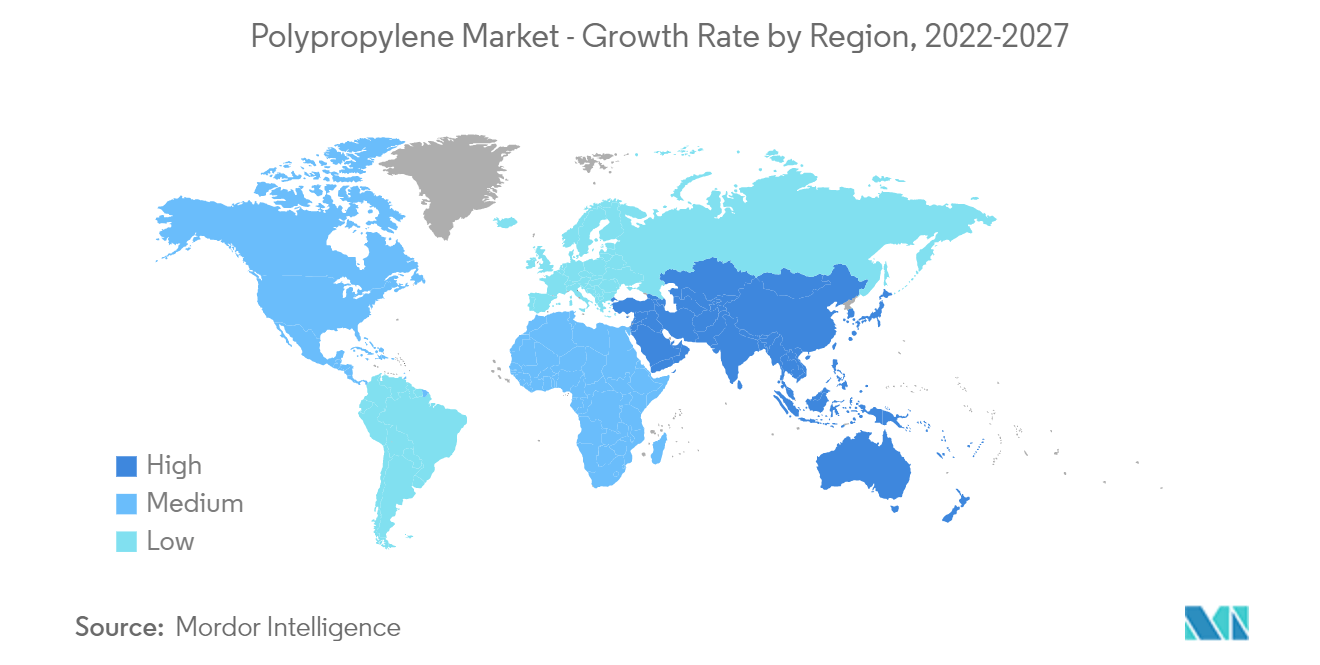 Polypropylene Market Trends Polypropylene Market - Growth Rate by Region, 2022-2027