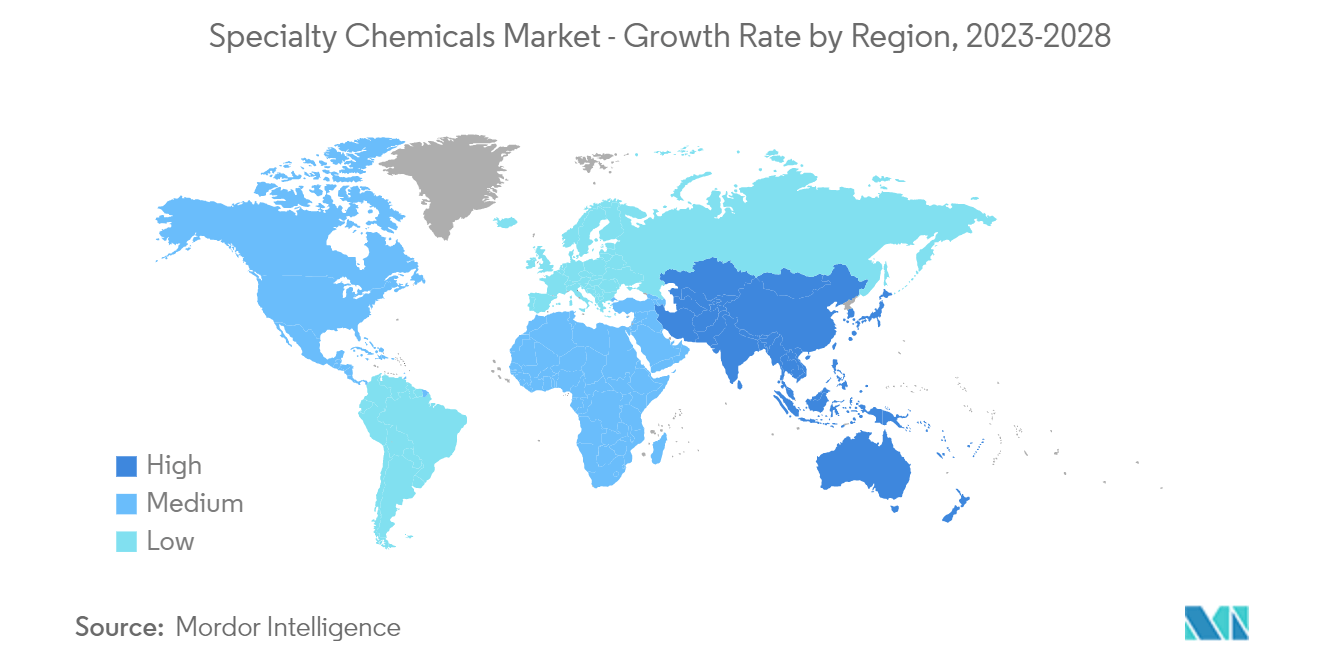 Specialty Chemicals Market Trends Specialty Chemicals Market - Specialty Chemicals Market - Growth Rate by Region, 2023-2028